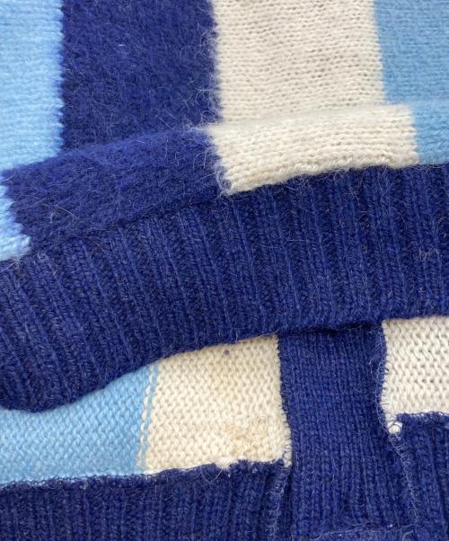 Glen Dee（グレン ディー）Glen Dee (グレン ディー) モヘア混ニットカーディガン/グレン ディー/60’ｓ ブルー×ホワイト サイズ:Ｍの古着・服飾アイテム