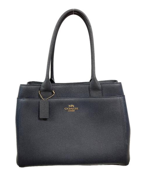 COACH（コーチ）COACH (コーチ) クロスグレインレザー トートバッグ/コーチ/F31474 ネイビーの古着・服飾アイテム