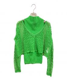 TAN（タン）の古着「Studious別注 レースアンドニットペアトップス/タン/TN21STOO1」｜グリーン