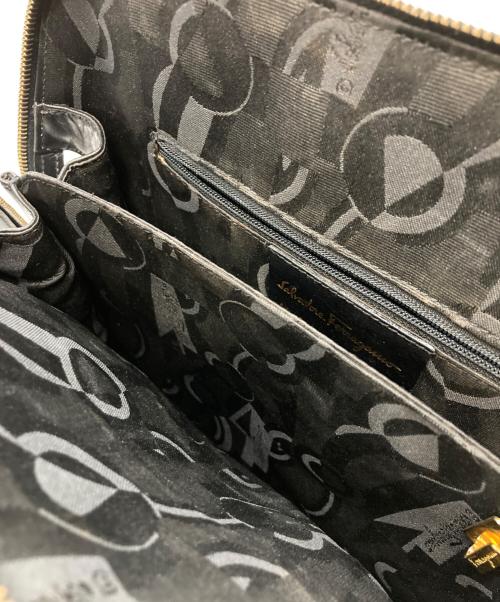 Salvatore Ferragamo（サルヴァトーレ フェラガモ）Salvatore Ferragamo (サルヴァトーレ フェラガモ) レザーハンドバッグ/サルヴァトーレ フェラガモ/AK5644/ガンチーニ ブラックの古着・服飾アイテム