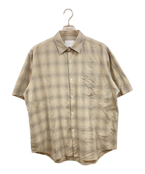 ssstein（シュタイン）ssstein (シュタイン) C/R Check Oversized S/S Shirt/シュタイン/ST.11661 ベージュ サイズ:Ｍの古着・服飾アイテム