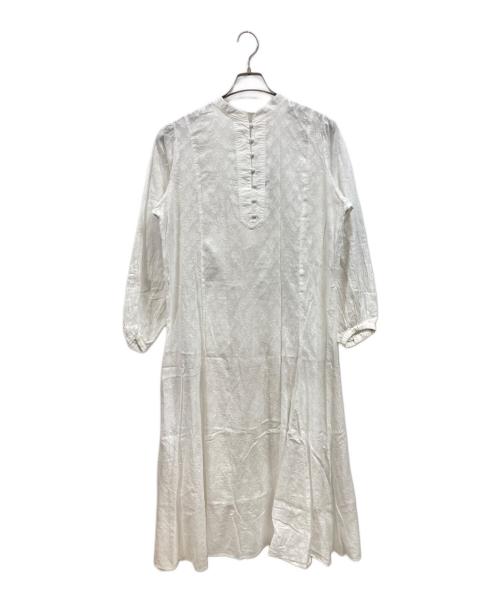 JOURNAL STANDARD relume（ジャーナルスタンダード レリューム）JOURNAL STANDARD relume (ジャーナルスタンダード レリューム) コットンジャガードフレアワンピース/ジャーナルスタンダード レリューム/24040462106110 ホワイト サイズ:Freeの古着・服飾アイテム