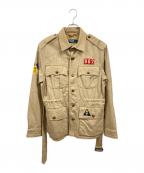 POLO RALPH LAURENポロ・ラルフローレン）の古着「ベルテッドサファリジャケット/ポロ・ラルフローレン」｜ベージュ