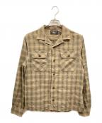 RRLダブルアールエル）の古着「CARTER CAMP LONG SLEEVE SPORT SHIRT/ダブルアールエル」｜ベージュ
