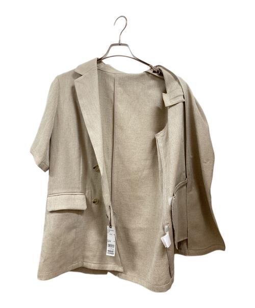 INEDCLARO（イネドクラロ）INEDCLARO (イネドクラロ) 半袖ジャケット ベージュ サイズ:FREEの古着・服飾アイテム