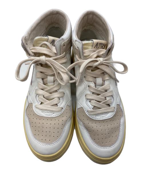 AUTRY（オートリ―）AUTRY (オートリ―) MID WOM SUEDE/LEAT WHT/SAND/オートリ― アイボリー サイズ:24.5cmの古着・服飾アイテム