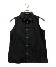 yohji yamamoto+noir（ヨウジヤマモトプリュスノアール）の古着「ノースリーブシャツ」｜ブラック
