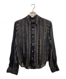 Y's（ワイズ）の古着「シアーストライプシャツ」｜ブラック