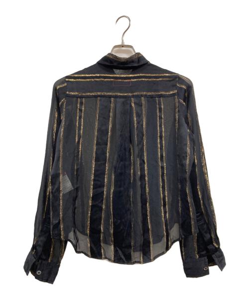 Y's（ワイズ）Y's (ワイズ) シアーストライプシャツ ブラック サイズ:2の古着・服飾アイテム
