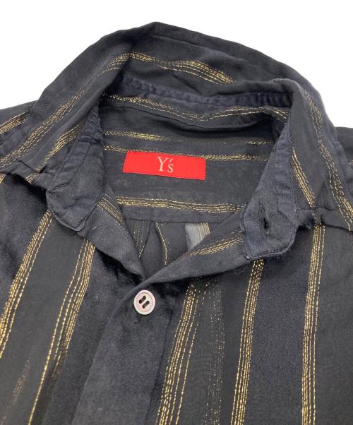 Y's（ワイズ）Y's (ワイズ) シアーストライプシャツ ブラック サイズ:2の古着・服飾アイテム
