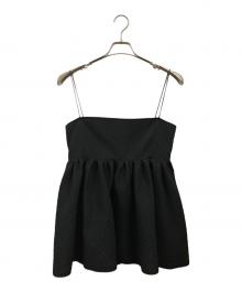 Whim Gazett（ウィム ガゼット）の古着「ジャガードキャミブラウス」｜ブラック