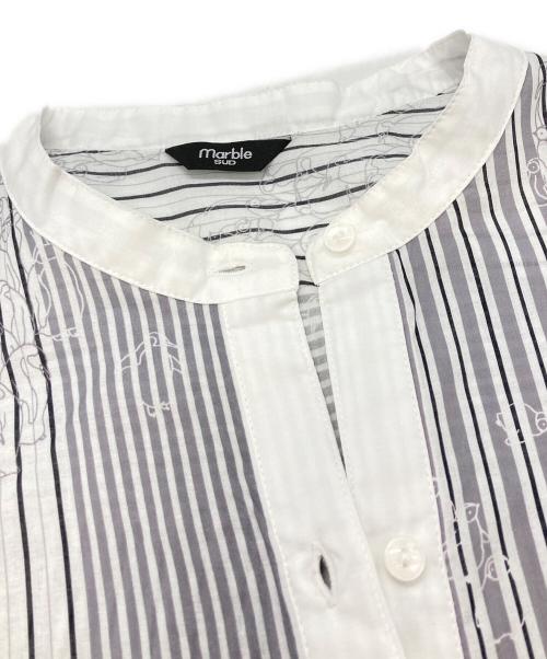 Marble SUD（マーブルシュッド）Marble SUD (マーブルシュッド) stripe penguin 半袖ワンピース/マーブルシュッド/03EM014070 ホワイト サイズ:Freeの古着・服飾アイテム