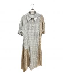 Acne studios（アクネ ストゥディオス）の古着「UNITED ARROWS別注シャツワンピース/アクネ ストゥディオス/1662-343-1712」｜ブルー×ピンク