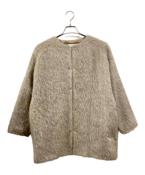 Ravissant Laviere（ラヴィソン ラヴィエール）Ravissant Laviere (ラヴィソン ラヴィエール) アルパカシャギーショートコート ベージュ サイズ:Mの古着・服飾アイテム