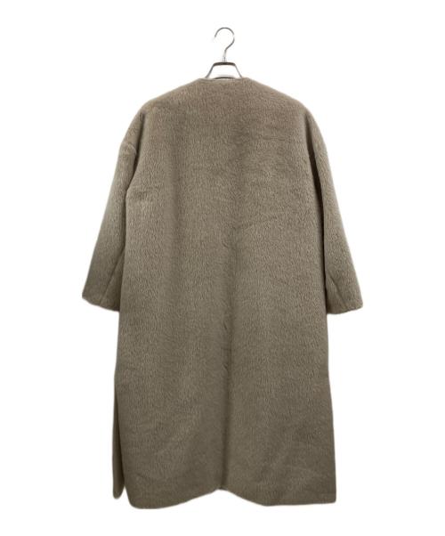 ebure（エブール）ebure (エブール) アルパカ混ノーカラーコート ベージュ サイズ:Sの古着・服飾アイテム