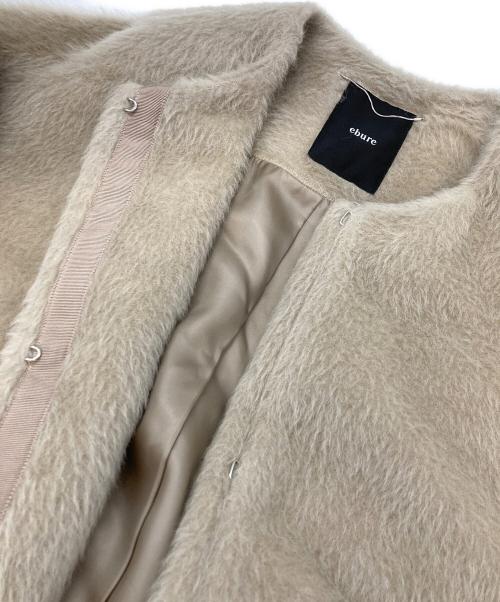 ebure（エブール）ebure (エブール) アルパカ混ノーカラーコート ベージュ サイズ:Sの古着・服飾アイテム