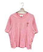 AMI Alexandre Mattiussiアミアレクサンドルマテュッシ）の古着「ハートロゴ刺繍Tシャツ/アミアレクサンドルマテュッシ/E22UTS002.726/22SS」｜ピンク