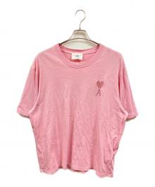 AMI Alexandre Mattiussi（アミアレクサンドルマテュッシ）の古着「ハートロゴ刺繍Tシャツ/アミアレクサンドルマテュッシ/E22UTS002.726/22SS」｜ピンク