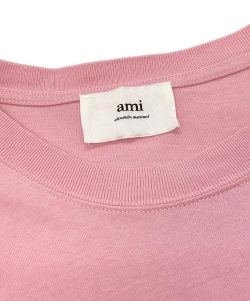AMI Alexandre Mattiussi（アミアレクサンドルマテュッシ）AMI Alexandre Mattiussi (アミアレクサンドルマテュッシ) ハートロゴ刺繍Tシャツ/アミアレクサンドルマテュッシ/E22UTS002.726/22SS ピンク サイズ:Ｍの古着・服飾アイテム