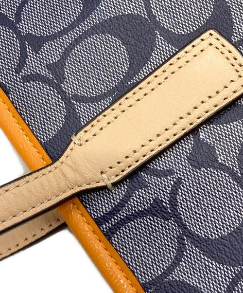 COACH（コーチ）COACH (コーチ) シグネチャー ストライプ ドローストリング キャリーオール トートバッグ/コーチ/F29064/D1481 インディゴの古着・服飾アイテム