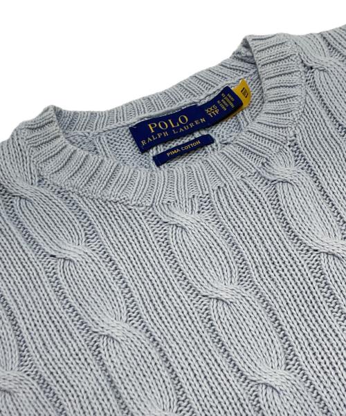 POLO RALPH LAUREN（ポロ・ラルフローレン）POLO RALPH LAUREN (ポロ・ラルフローレン) 半袖ニット ブルー サイズ:XXSの古着・服飾アイテム