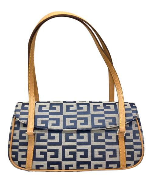 GIVENCHY（ジバンシィ）GIVENCHY (ジバンシィ) ロゴ総柄ショルダーバッグ/ジバンシィ/日本製 ベージュ×ネイビーの古着・服飾アイテム