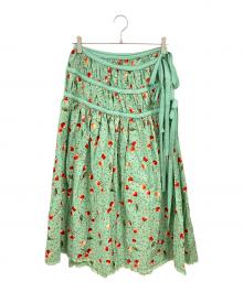 PINK HOUSE（ピンクハウス）の古着「チェリー総柄スカート」｜グリーン
