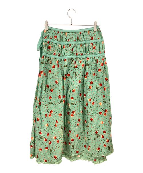 PINK HOUSE（ピンクハウス）PINK HOUSE (ピンクハウス) チェリー総柄スカート グリーン サイズ:Freeの古着・服飾アイテム