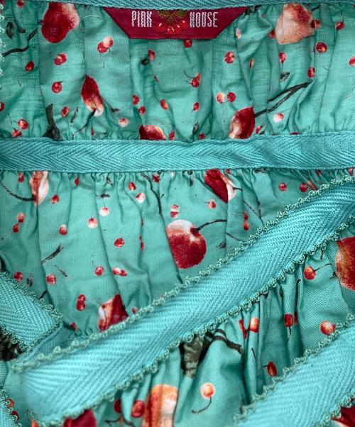 PINK HOUSE（ピンクハウス）PINK HOUSE (ピンクハウス) チェリー総柄スカート グリーン サイズ:Freeの古着・服飾アイテム