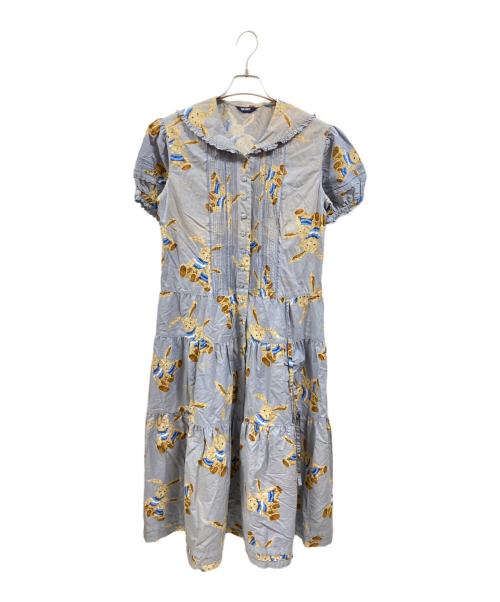 PINK HOUSE（ピンクハウス）PINK HOUSE (ピンクハウス) テディベア総柄ワンピース/ピンクハウス/P012IFA07 ブルー サイズ:Freeの古着・服飾アイテム