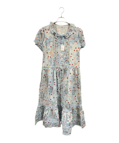 PINK HOUSE（ピンクハウス）PINK HOUSE (ピンクハウス) テディベア総柄ワンピース/ピンクハウス/P014LFA01 ブルー サイズ:Freeの古着・服飾アイテム