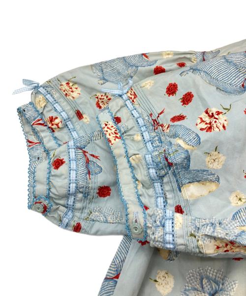 PINK HOUSE（ピンクハウス）PINK HOUSE (ピンクハウス) テディベア総柄ワンピース/ピンクハウス/P014LFA01 ブルー サイズ:Freeの古着・服飾アイテム