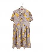 PINK HOUSEピンクハウス）の古着「テディベア総柄ワンピース/ピンクハウス/P011BFA15」｜パープル