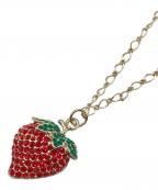 PINK HOUSEピンクハウス）の古着「苺ペンダントネックレス/ピンクハウス」｜ゴールド