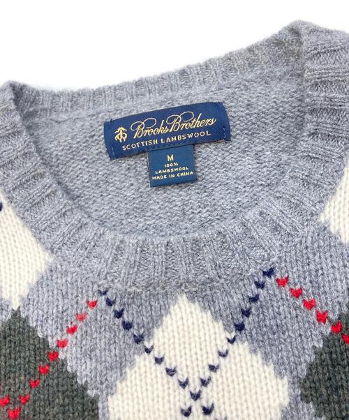 BROOKS BROTHERS（ブルックスブラザーズ）BROOKS BROTHERS (ブルックスブラザーズ) アーガイルウールニット/ブルックスブラザーズ グレー サイズ:Ｍの古着・服飾アイテム