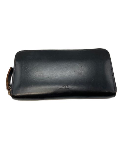 PORTER（ポーター）PORTER (ポーター) 茶芯レザー長財布/ポーター ブラックの古着・服飾アイテム