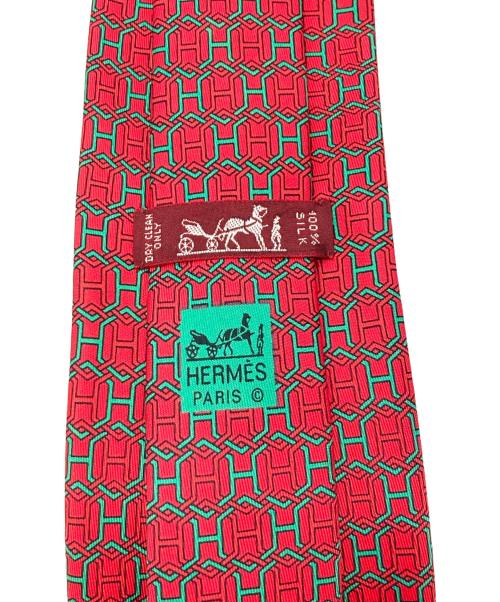 HERMES（エルメス）HERMES (エルメス) ネクタイ/エルメス/7569 SA/総柄 レッド サイズ:不明の古着・服飾アイテム