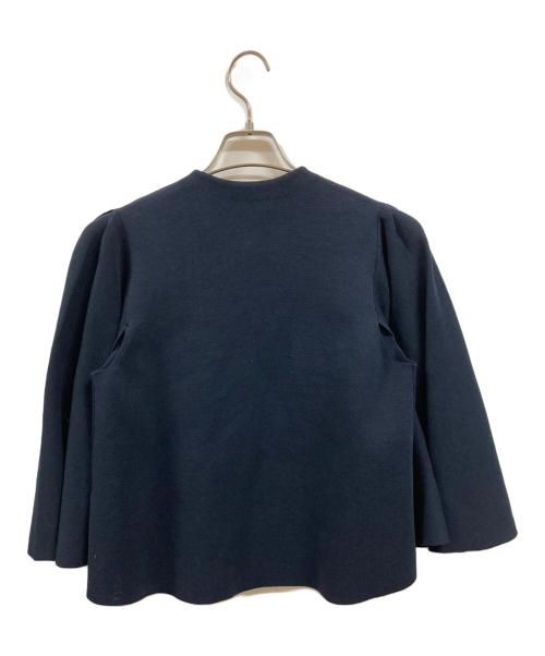 DRAWER（ドゥロワー）DRAWER (ドゥロワー) ミラノ編みニットケープカーディガン/ドゥロワー/6515-105-0560 ネイビー サイズ:ＸＬの古着・服飾アイテム