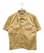 IRON HEARTアイアンハート）の古着「スナップボタンシャツ/アイアンハート」｜ベージュ