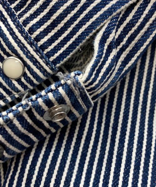 IRON HEART（アイアンハート）IRON HEART (アイアンハート) ヒッコリー柄シャツ/アイアンハート ブルー×ホワイト サイズ:XLの古着・服飾アイテム