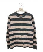 IRON HEARTアイアンハート）の古着「ボーダースウェット/アイアンハート」｜ブラック×ベージュ