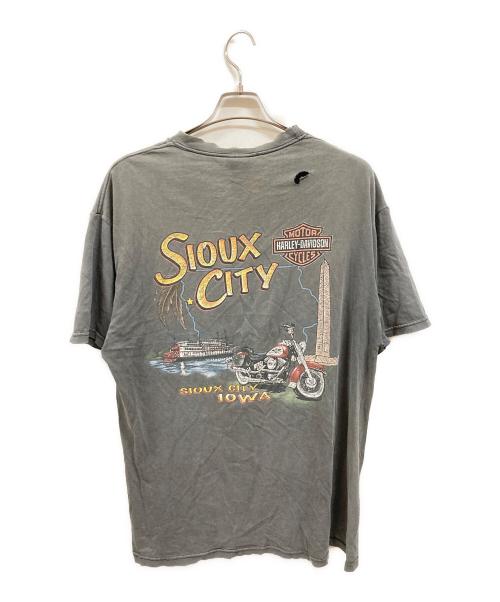 HARLEY-DAVIDSON（ハーレーダビッドソン）HARLEY-DAVIDSON (ハーレーダビッドソン) Hanes (ヘインズ) プリントTシャツ/ハーレーダビッドソン/ヘインズ/USA製 グレー サイズ:Ｌの古着・服飾アイテム