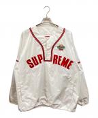 SUPREMEシュプリーム）の古着「Snap-Off Sleeve L/S Baseball Top/シュプリーム/22SS」｜ホワイト×レッド