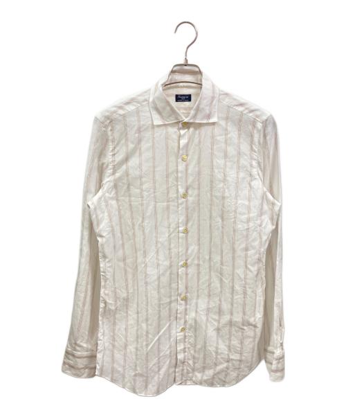 FINAMORE 1925（フィナモレ）FINAMORE 1925 (フィナモレ) ストライプシャツ/フィナモレ/イタリア製 ホワイト サイズ:40の古着・服飾アイテム