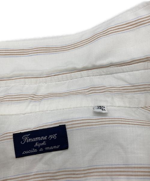 FINAMORE 1925（フィナモレ）FINAMORE 1925 (フィナモレ) ストライプシャツ/フィナモレ/イタリア製 ホワイト サイズ:40の古着・服飾アイテム