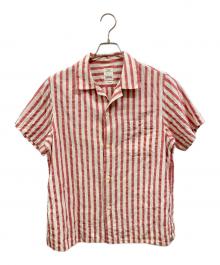 VISVIM（ビズビム）の古着「WEBER SHIRT S/S STRIPES/ビズビム/0122105011020/22SS」｜ホワイト×レッド