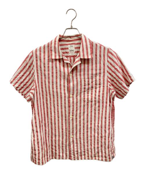 VISVIM（ビズビム）VISVIM (ビズビム) WEBER SHIRT S/S STRIPES/ビズビム/0122105011020/22SS ホワイト×レッド サイズ:3の古着・服飾アイテム