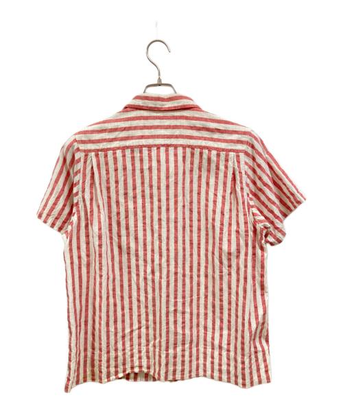 VISVIM（ビズビム）VISVIM (ビズビム) WEBER SHIRT S/S STRIPES/ビズビム/0122105011020/22SS ホワイト×レッド サイズ:3の古着・服飾アイテム