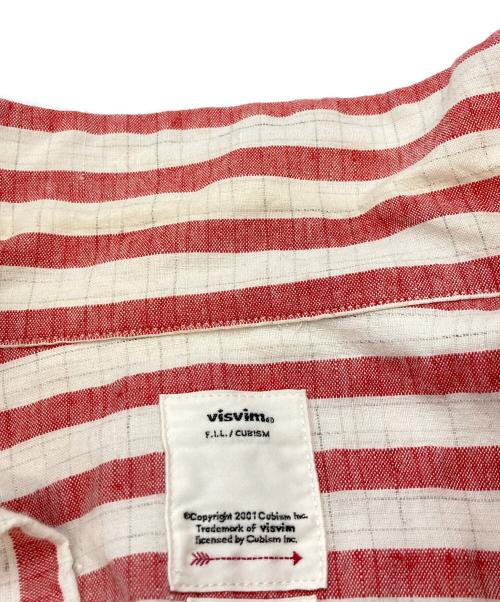 VISVIM（ビズビム）VISVIM (ビズビム) WEBER SHIRT S/S STRIPES/ビズビム/0122105011020/22SS ホワイト×レッド サイズ:3の古着・服飾アイテム