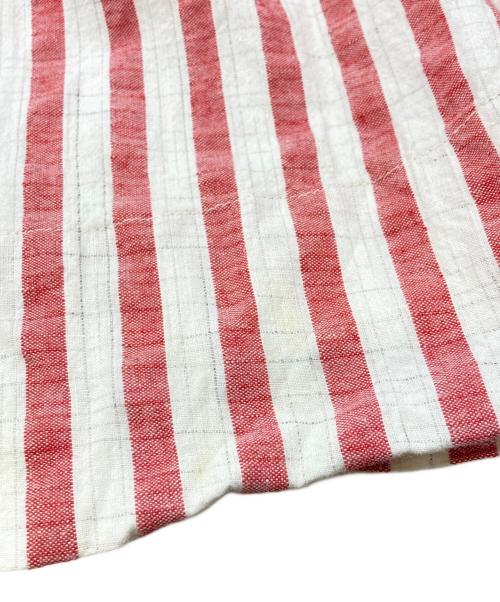 VISVIM（ビズビム）VISVIM (ビズビム) WEBER SHIRT S/S STRIPES/ビズビム/0122105011020/22SS ホワイト×レッド サイズ:3の古着・服飾アイテム